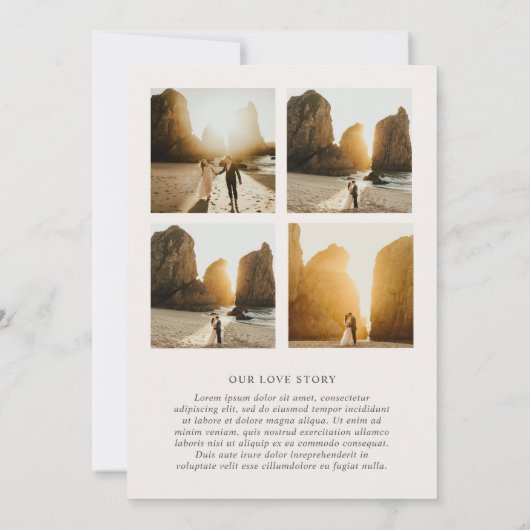 Merrin neutraal elegante bruiloft save the date (Achterkant)