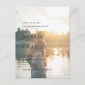 Merrin Photo Elegant Wedding Sla de datum op Aankondigingskaart (Voorkant)