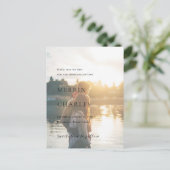 Merrin Photo Elegant Wedding Sla de datum op Aankondigingskaart (Staand voorkant)