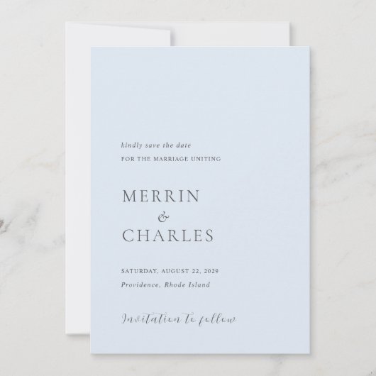 Merrin Sky Elegante bruiloft Save The Date (Voorkant)