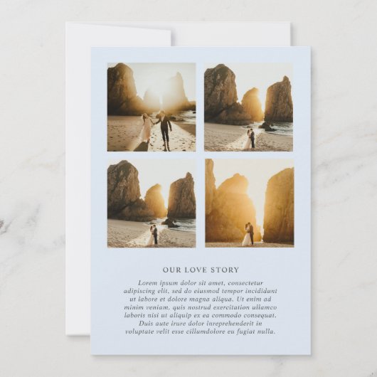 Merrin Sky Elegante bruiloft Save The Date (Achterkant)