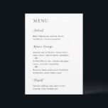 Merrin Zwart-wit Elegante bruiloft Menu<br><div class="desc">Modern huwelijksmenu met een eenvoudig maar elegant ontwerp.</div>