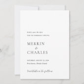 Merrin Zwart-wit Elegante bruiloft Save The Date (Voorkant)