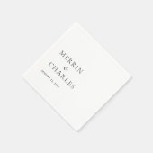 Merrin Zwart-wit Elegante bruiloft Servet (Hoek)