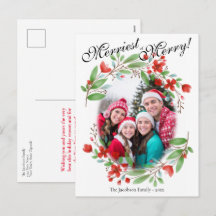 Merrist Rood Aquarel Bloem Kerst Foto