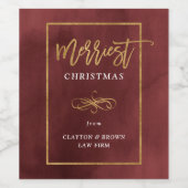 Merriste nep goud folie kerstcadeau voor bedrijven wijn etiket (Enkel label)