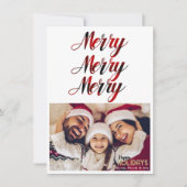 MERRY 3 Red Buffalo Pset Holiday Fotokaart Kaart (Voorkant)