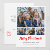 Merry 4 photos collage Christmas Holiday  Feestdagenkaart (Voorkant / Achterkant)