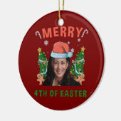 Merry 4th of Easter Funny Kamala Harris Kerst Keramisch Ornament (Links)