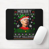 Merry 4th Of Halloween Joe Biden Christmas Ugly Sw Muismat (Met muis)
