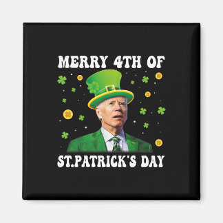 Merry 4th Of St Patricks Day Groovy Joe Biden Conf Magneet