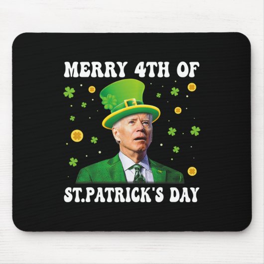 Merry 4th Of St Patricks Day Groovy Joe Biden Conf Muismat (Voorkant)