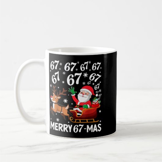 Merry 67-mas Funny Christmas Six Seven Holiday Hum Koffiemok (Links)