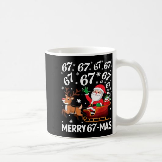 Merry 67-mas Funny Christmas Six Seven Holiday Hum Koffiemok (Rechts)