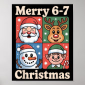 Merry 6 7 Six Seven Meme Christmas Women Men Kids Poster (Voorkant)