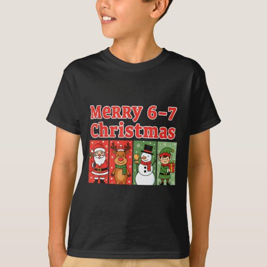 Merry 6 7 Six Seven Meme Christmas Women Men Kids  T-shirt (Voorkant)