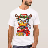Merry AF 2 - Sarcastische Grumpy Duck Kerstmis T-shirt (Voorkant)