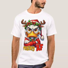 Merry AF 2 - Sarcastische Grumpy Duck Kerstmis T-shirt