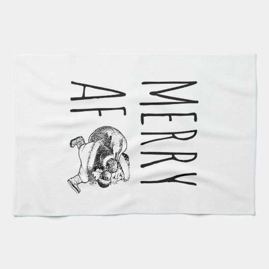 Merry AF Funny Kerstkerstkerstkerst Theedoek (Horizontaal)