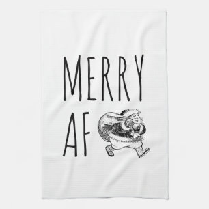 Merry AF Funny Kerstkerstkerstkerst Theedoek