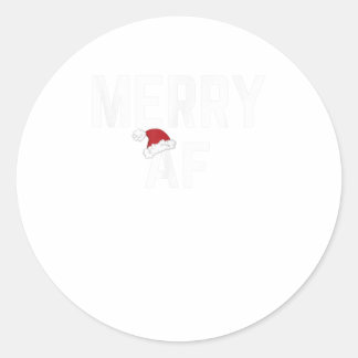 Merry AF Funny Kerstkerstkerstkerstkerstkerstkerst Ronde Sticker