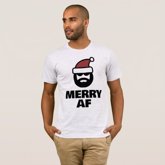 Merry AF grappig Kerstmis t shirt voor jongens (Voorkant volledig)