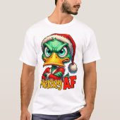 Merry AF - Sarcastische Grumpy Duck Kerstmis T-shirt (Voorkant)