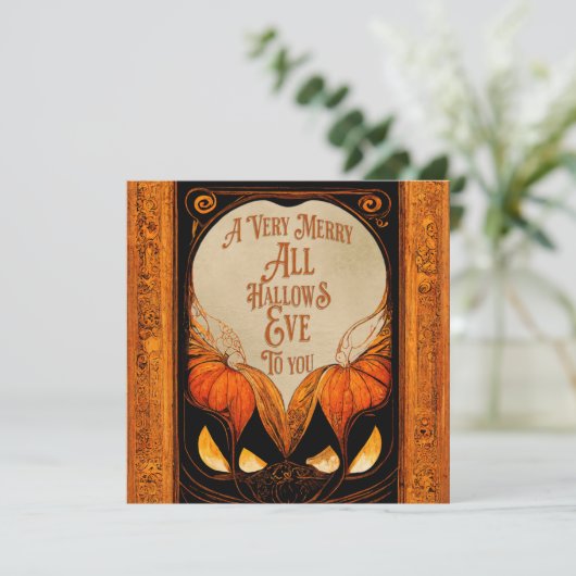 Merry All Hallows Eve |  Kaart Halloween (Staand voorkant)