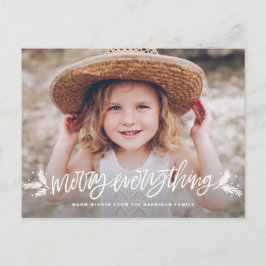 Merry All Hand Lettered kerstfoto Uitnodiging Briefkaart