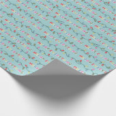 Merry All Muted Kerstlams Blue Cadeaupapier (Hoek)