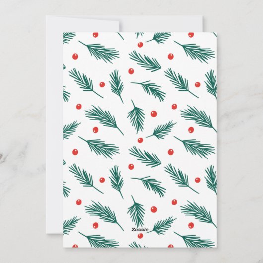 Merry All Pine Branches Green Photo Collage Feestdagenkaart (Achterkant)