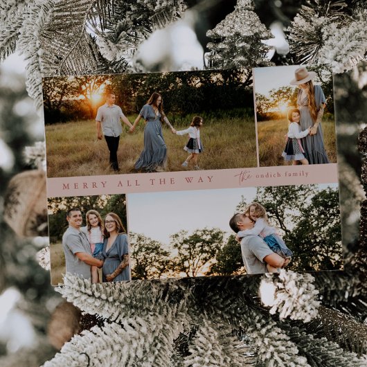 Merry All the Way 4-foto kerst Kaart