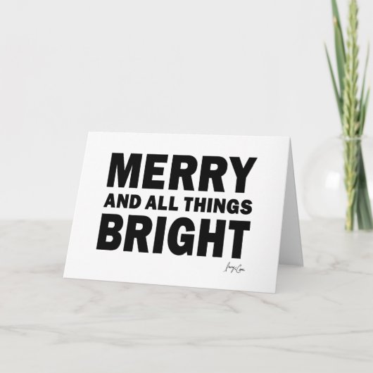 Merry & All Things Bright | Holiday Christmas Card Bedankkaart (Voorkant)