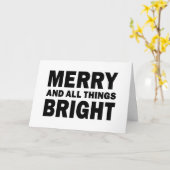 Merry & All Things Bright | Kerstkaart Kaart (Gele Bloem)