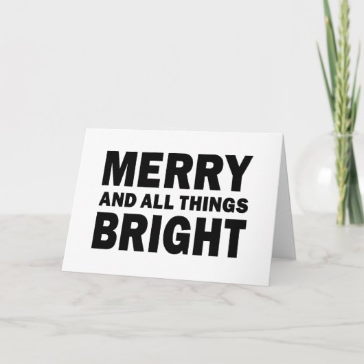 Merry & All Things Bright | Kerstkaart Kaart (Voorkant)