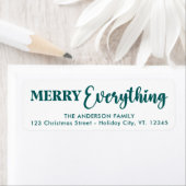 Merry Alles Aangepaste Feestdagen Retouradres Etiket (Insitu)