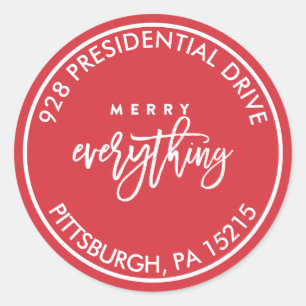 Merry Alles Adres Label Sticker