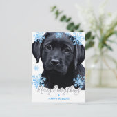 Merry Alles Black Labrador Kerstmis Feestdagenkaart (Staand voorkant)