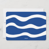 Merry Alles Blue Typography Abstracte Curves Feestdagenkaart (Achterkant)