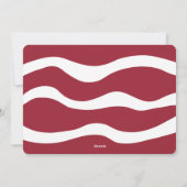 Merry Alles Burgundy White Abstracte Curven Feestdagenkaart (Achterkant)