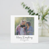 Merry Alles Calligrafie Aangepaste Foto QR Code Feestdagenkaart (Staand voorkant)