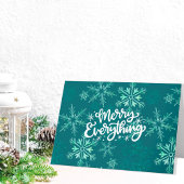 Merry Alles Calligrafie Green Snowflake Feestdagen Kaart