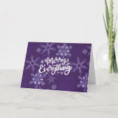 Merry Alles Calligraphy Snowflake Business Feestdagen Kaart (Voorkant)