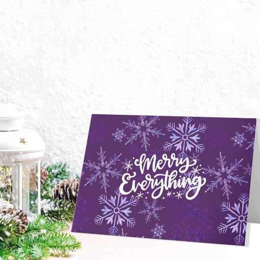 Merry Alles Calligraphy Snowflake Business Feestdagen Kaart