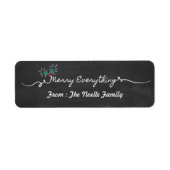 Merry Alles Chalkboard Mistletoes Kerstmis Etiket (Voorkant)
