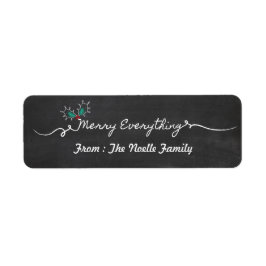 Merry Alles Chalkboard Mistletoes Kerstmis Etiket
