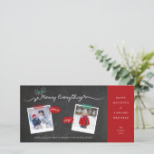 Merry Alles Chalkboard Mistletoes Kerstmis Feestdagenkaart (Staand voorkant)