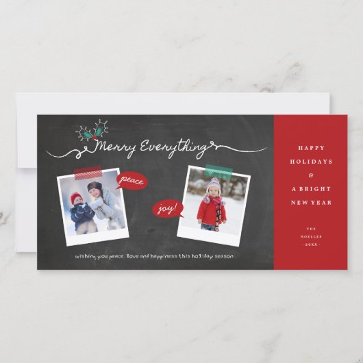 Merry Alles Chalkboard Mistletoes Kerstmis Feestdagenkaart (Voorkant)