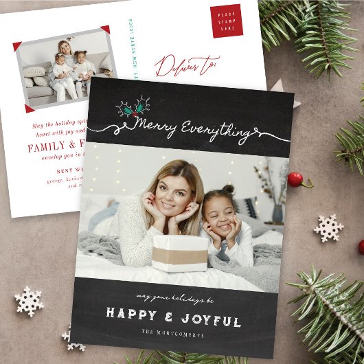 Merry Alles Chalkboard Mistletoes Kerstmis Feestdagenkaart