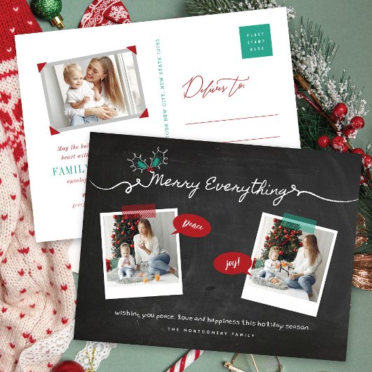 Merry Alles Chalkboard Mistletoes Kerstmis Feestdagenkaart